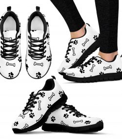 Women's Dog Paw Print Sneakers, Low Top Running Shoes, Custom Athletic Gifts for Dog Lovers - Image 4