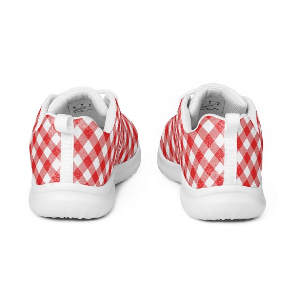 Red & White Gingham Sneakers, Cute Lace-Up Canvas Shoes for Everyday Style - Image 4