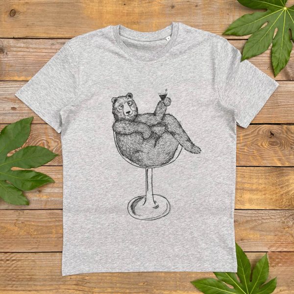 Cocktail Bear T-shirt  cool bear tshirt  gift for him  graphic - Image 3