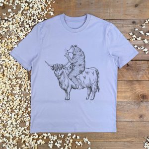 Highland Cow and Bear T-shirt  cool bear tshirt  gift for him  graphic