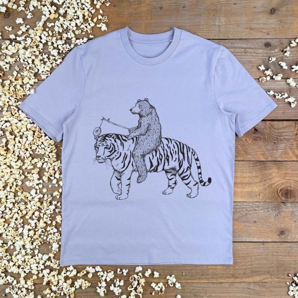 Bear and Tiger T-Shirt  cool bear t-shirt  Graphic  mens gift - Image 3