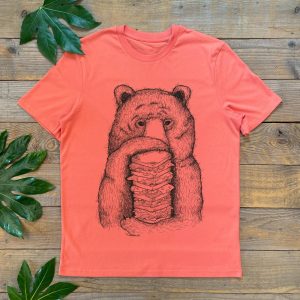 Bear and Sandwich T-Shirt  Bear T-shirt men's  graphic  men's gift